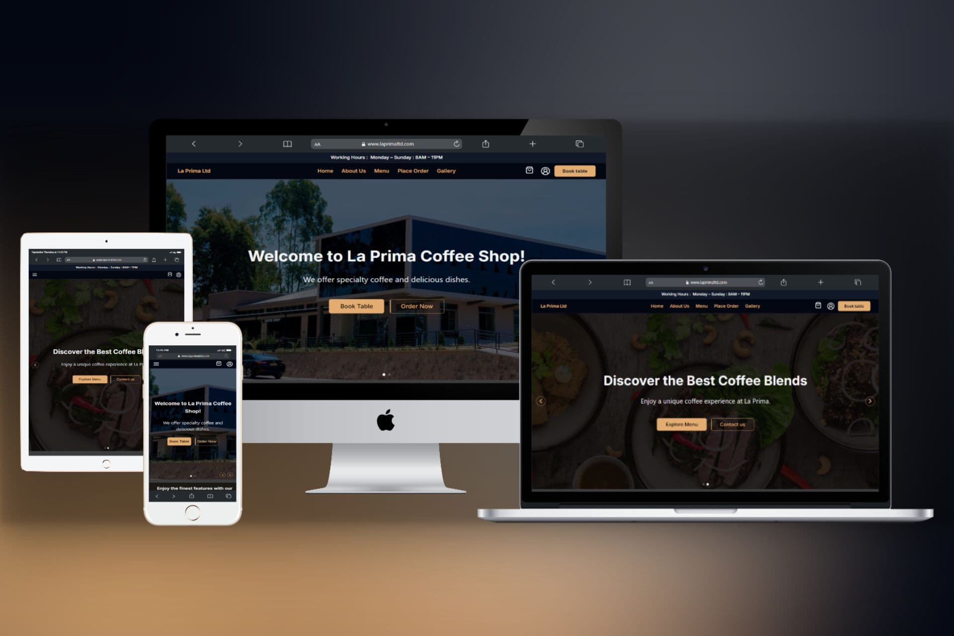 La Prima Coffee Shop Website
